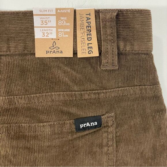 NWT Prana Campfire Cord Pants Men’s Size 35 x 32 Brown Corduroy Slim Fit Tapered - Picture 7 of 10
